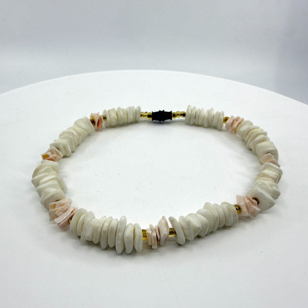 White Heishi Shell Beads Beach Bracelet Boho Surf Style Jewelry Gift Summer Chic
